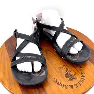 Merrell Terran Lattice II Sandals Womens 9 Black Lilac Strappy Hiking Comfort